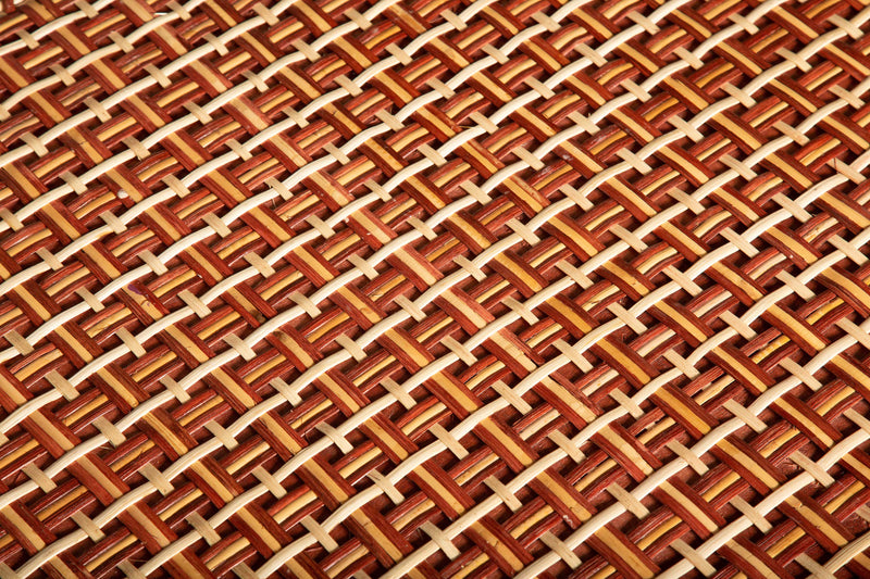 Brown and Tan Rattan Rectangular Coffee Table by Creel and Gow