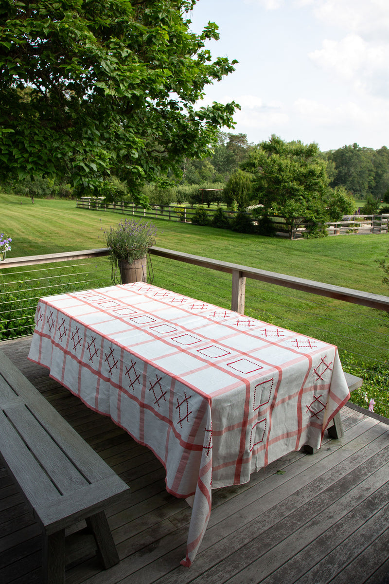 Tablecloth, Coral Check