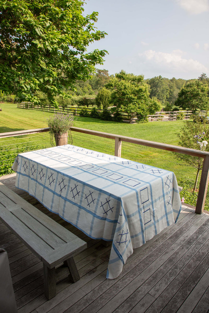 Tablecloth, Blue Check
