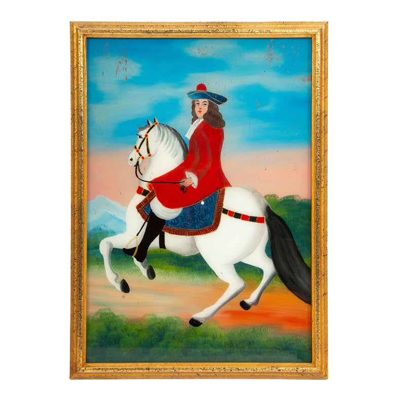 Anglo-Indian School: Églomisé Portrait, 19th Century