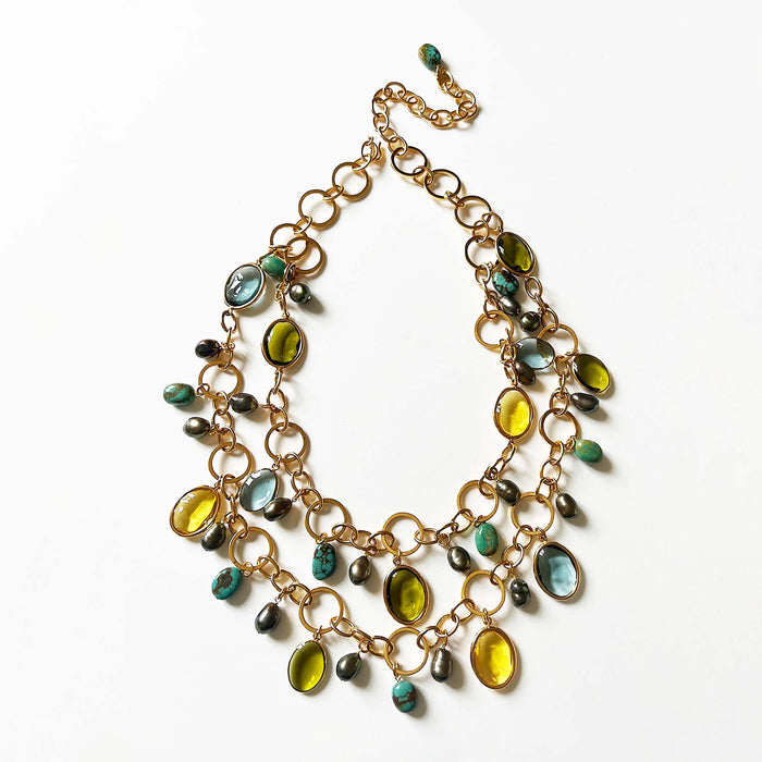 LOULOU DE LA FALAISE Double Row Hoops Chain Necklace