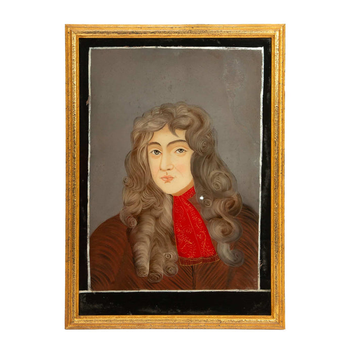 Anglo-Indian School: Églomisé Portrait, 19th Century