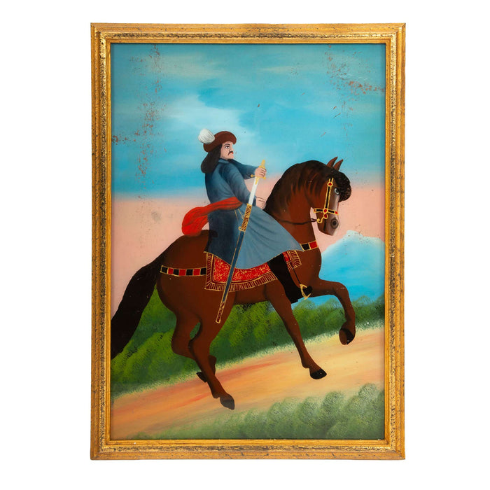 Anglo-Indian School: Églomisé Portrait, 19th Century