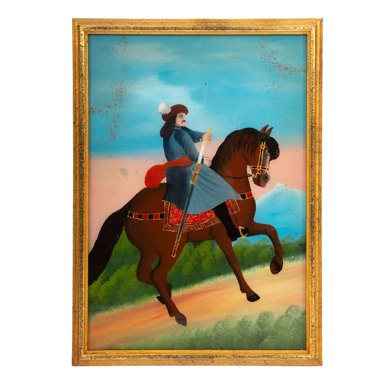 Anglo-Indian School: Églomisé Portrait, 19th Century