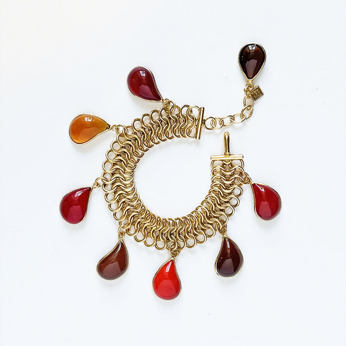 Loulou De La Falaise Teardrop Bracelet, Red