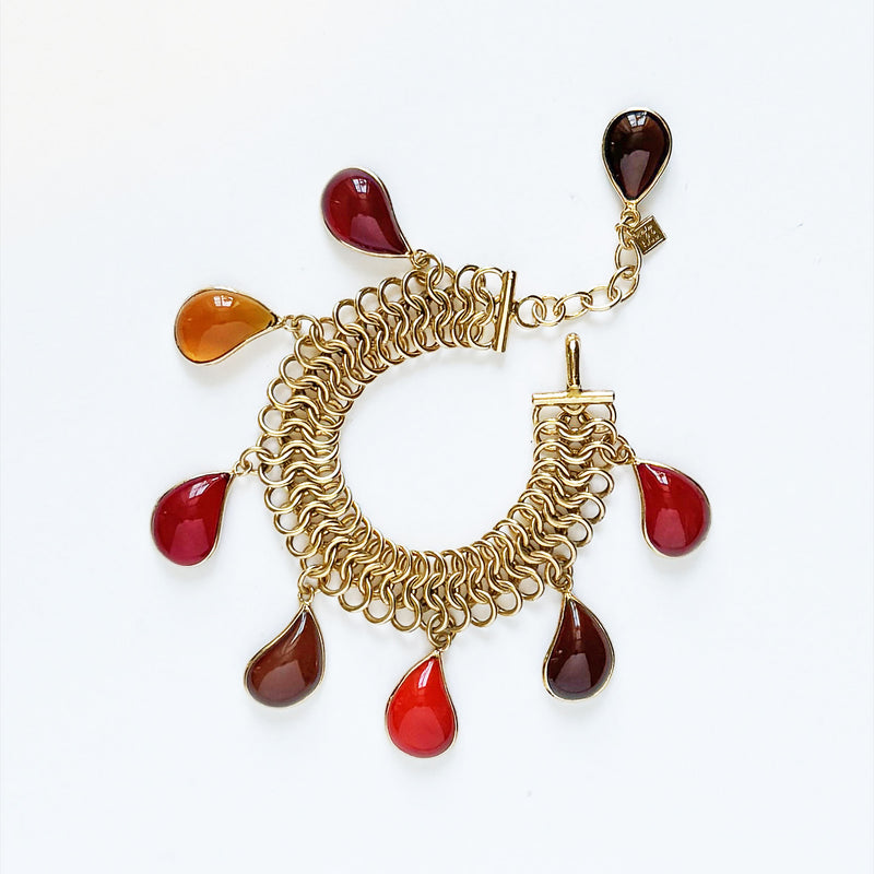 Loulou De La Falaise Teardrop Bracelet, Red