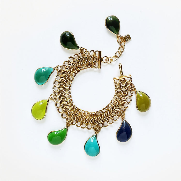 Loulou De La Falaise Teardrop Bracelet, Green