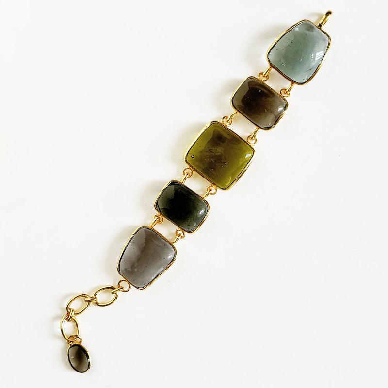 Loulou De La Falaise Trapeze Bracelet, Green