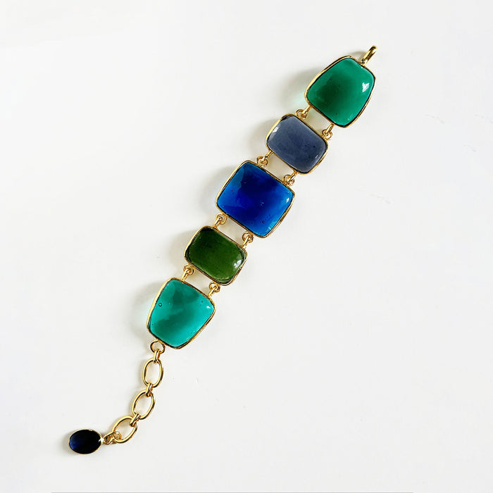Loulou De La Falaise Trapeze Bracelet, Blue / Green