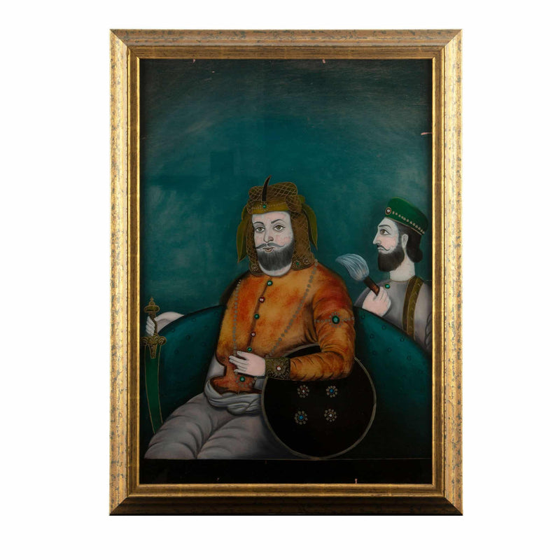 Anglo-Indian School: Églomisé Portrait, 19th Century