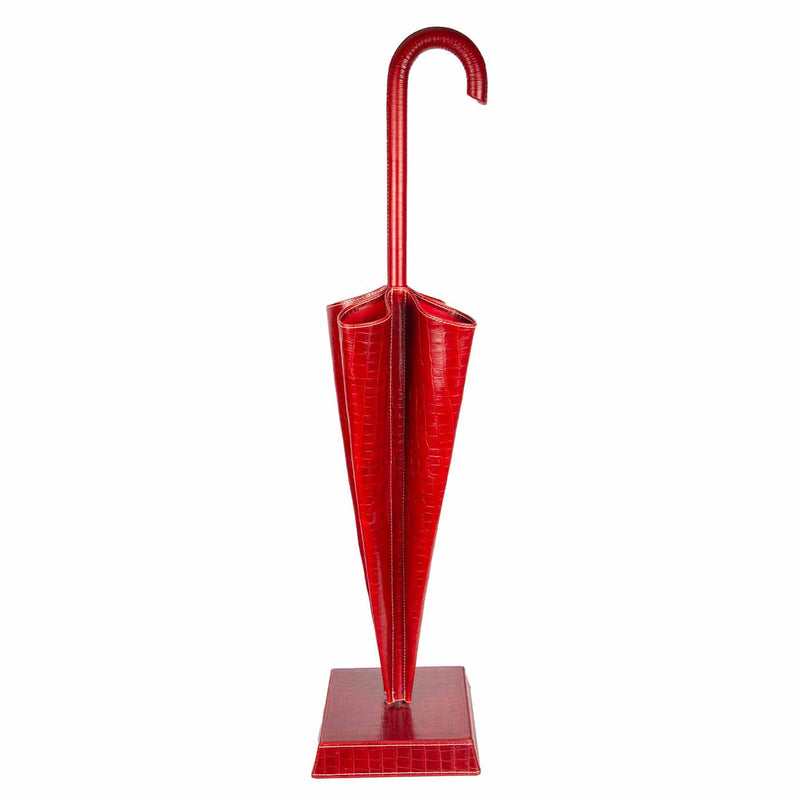 Vintage Bergdorf Goodman Embossed Faux Crocodile Leather Umbrella Stand