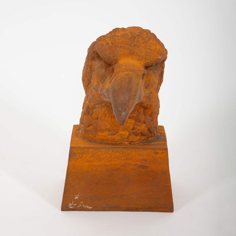 The Watchful Eagle: Iron Cast Eagle Head Sculpture