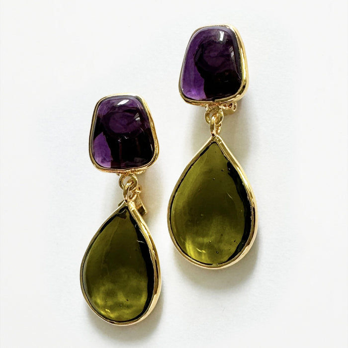 Loulou De La Falaise Double Trapeze Earrings, Ivy