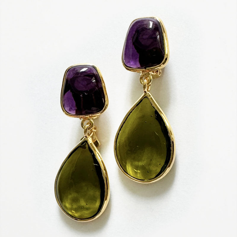 Loulou De La Falaise Double Trapeze Earrings, Ivy