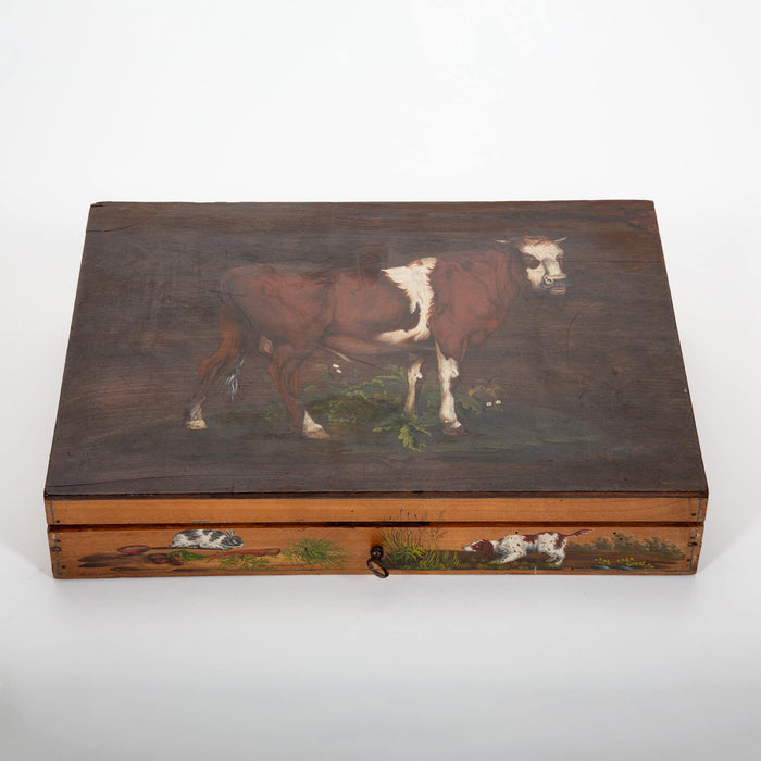Pasture and Pen: A Charming 19th-Century Hand-Painted Lap Desk