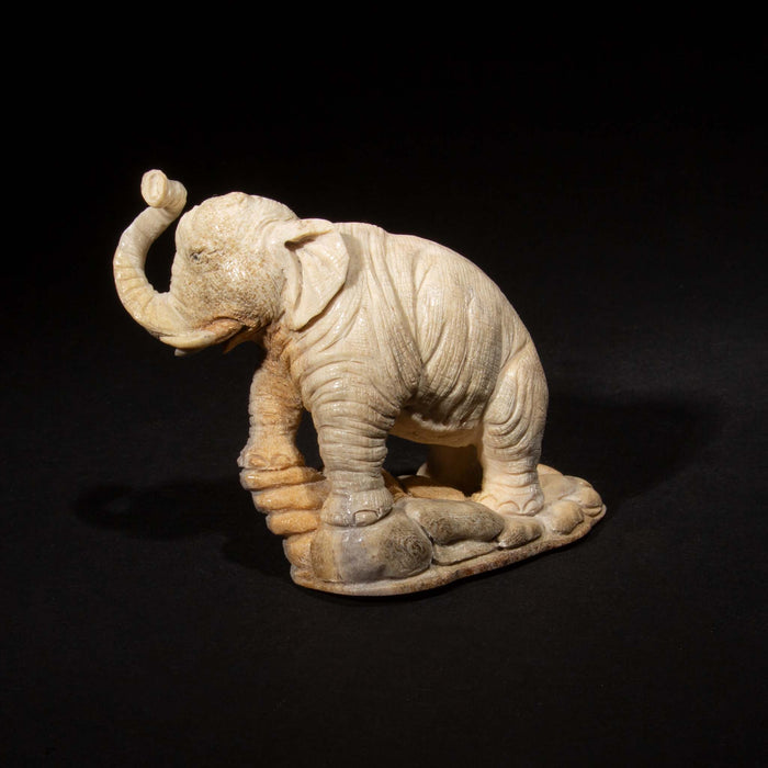 Hand Carved Moose Antler Elephant, 3.5"