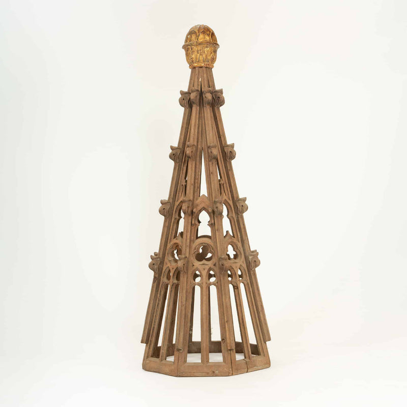 The Gilded Spire: 19th Century French Gothic Roof Spire with Gilt Finial