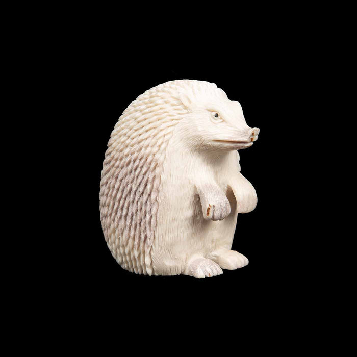 Hand Carved Moose Antler Hedgehog