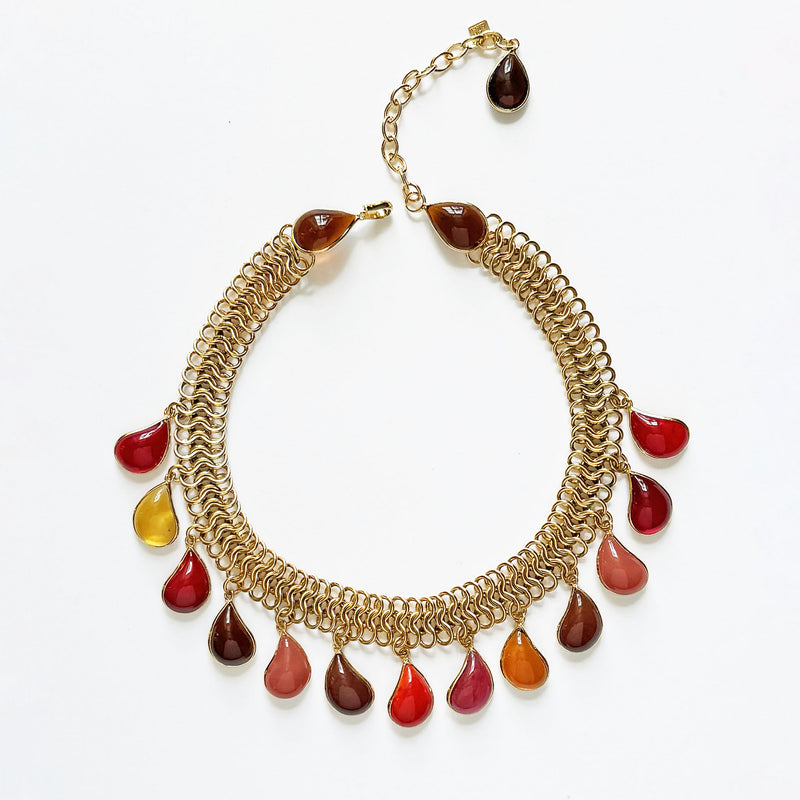 Loulou De La Falaise Teardrop Short Necklace, Red