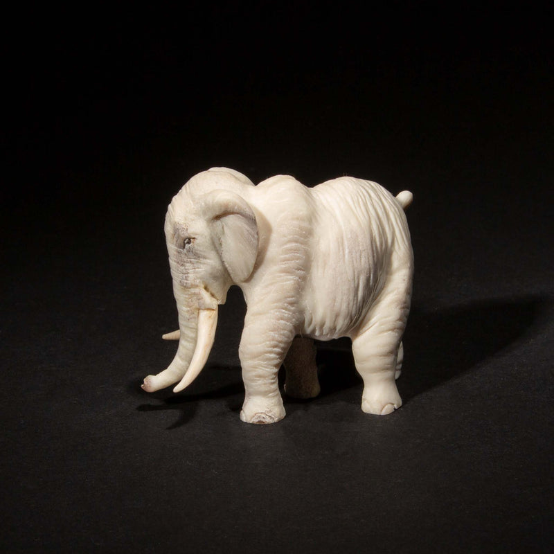 Hand Carved Moose Antler Elephant, 3"