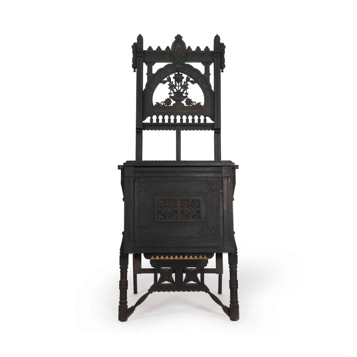 Where Ideas Rest: An Ebonized Easel with Drawing Portfolio, 19th Century