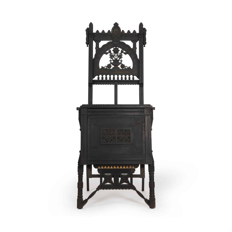 Where Ideas Rest: An Ebonized Easel with Drawing Portfolio, 19th Century