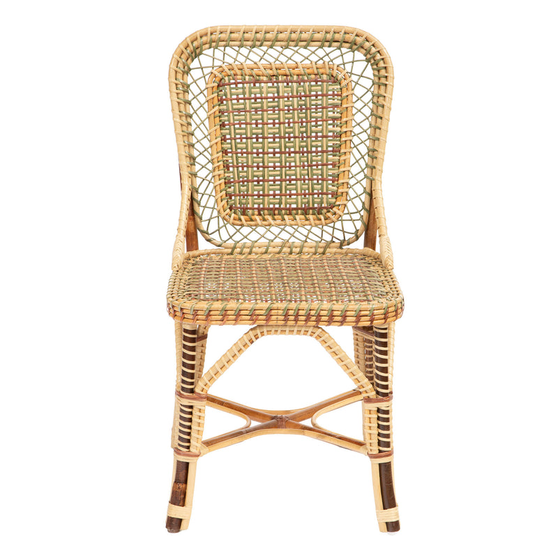 Marshan Rattan Side Chair By Creel and Gow, Green