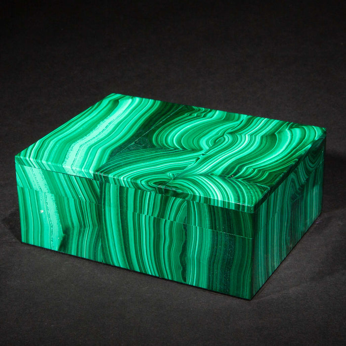 Malachite Hinged Box, 4"