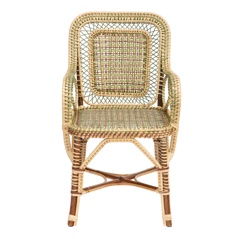 Green Marshan Rattan Armchair by Creel and Gow
