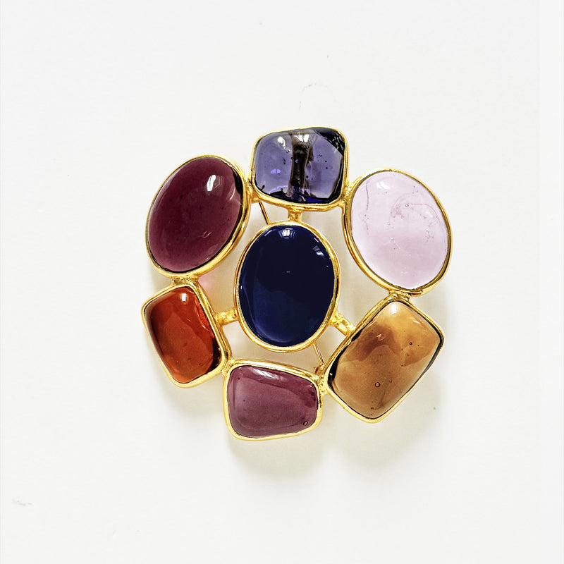 Loulou De La Falaise Brooch, Multicolor