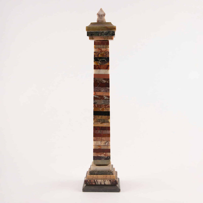 The Traveler’s Monument – Marble and Onyx Grand Tour Obelisk, 19th Century