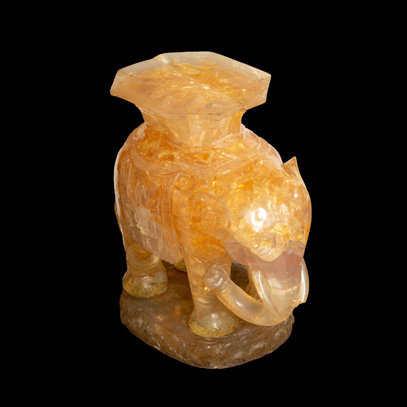 Timeless Artistry: Vintage Pierre Giraudon Elephant Lucite Side Table