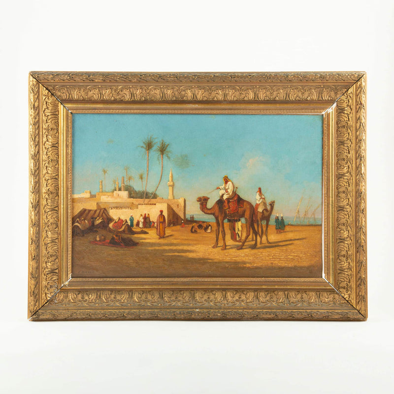 19th Century Oil on Canvas of a Seaside Signed E. Billet