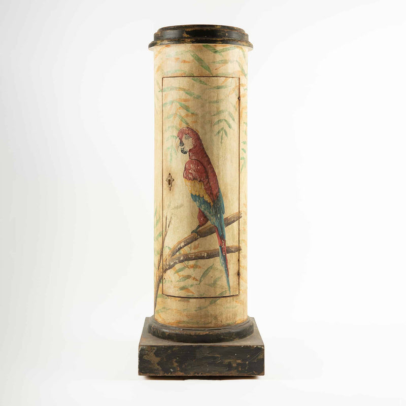 Pair of 18th-Century Venetian Painted Parrot Pedestal Cabinets