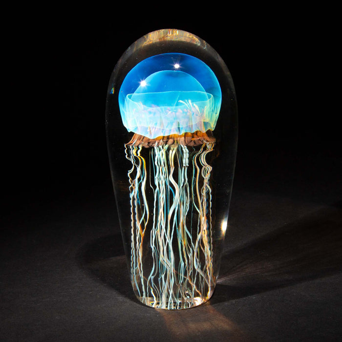 Jellyfish Sculpture, Iridescent Luna Glass