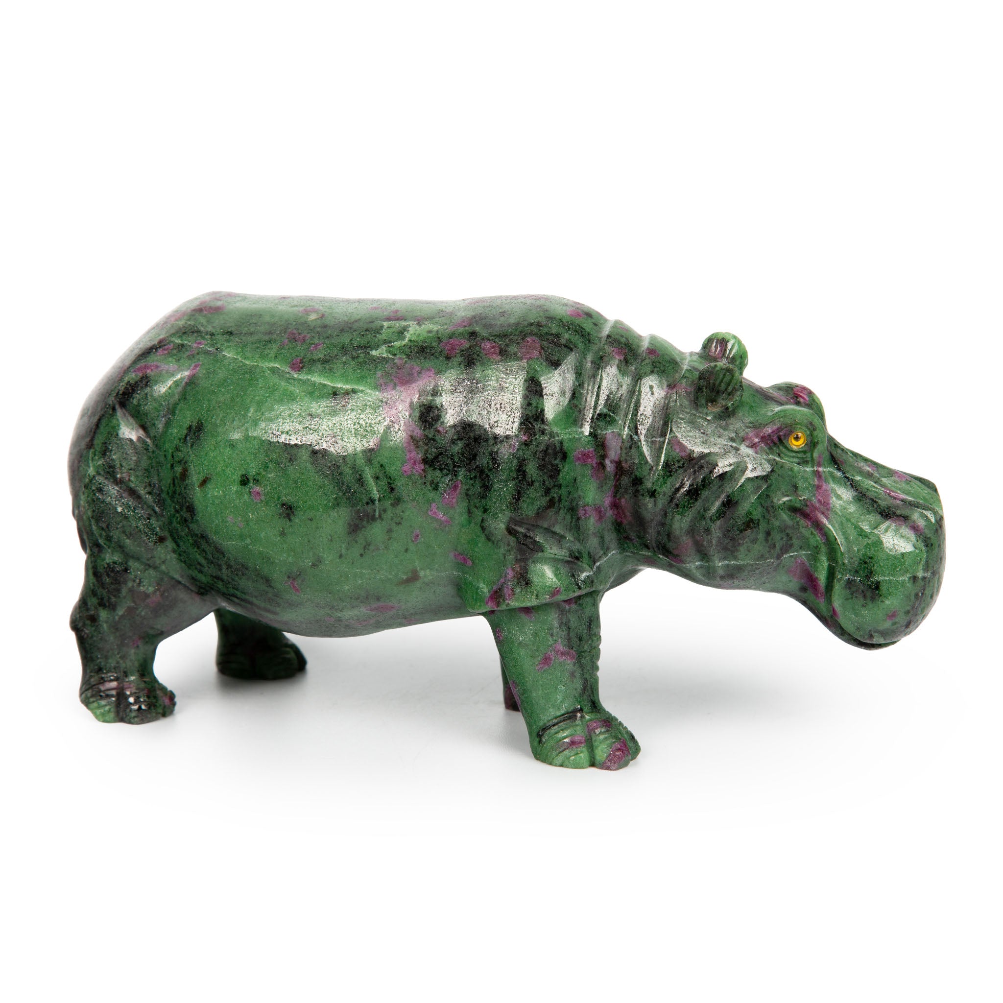 Intricately Carved Ruby in Zoisite Hippo 8