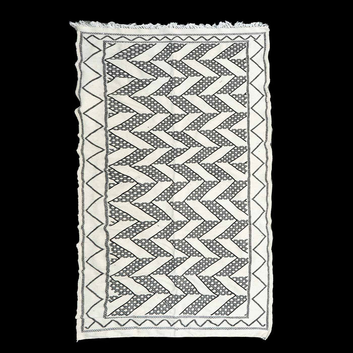 Black and White Moroccan Rug, 9' 2" x 5' 3"