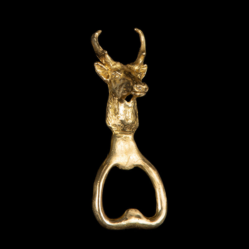 Brass Pronghorn Antelope Bottle Opener