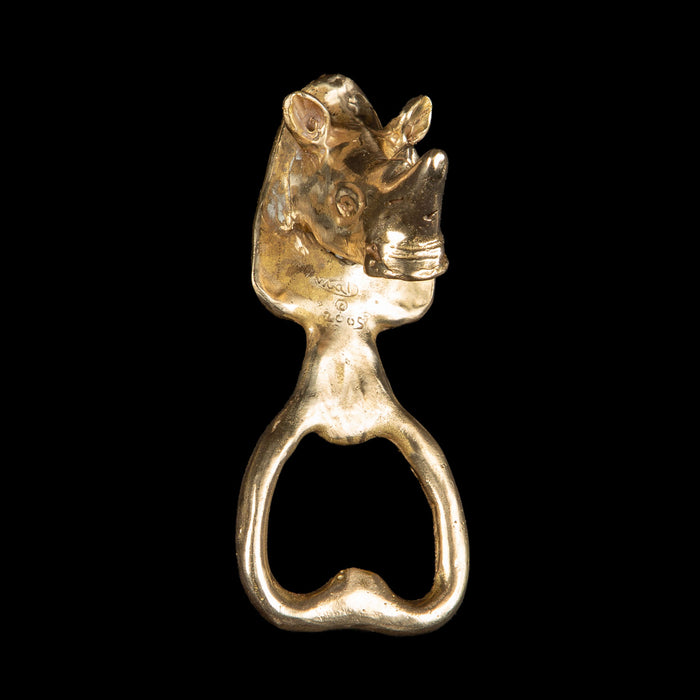 Brass Rhino Bottle Opener