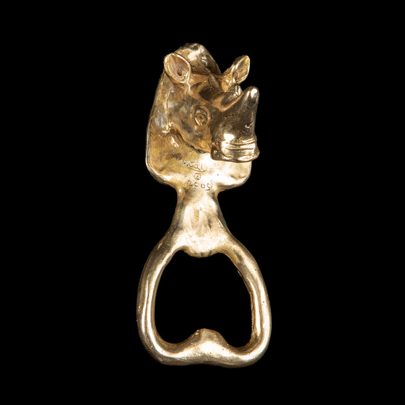 Brass Rhino Bottle Opener
