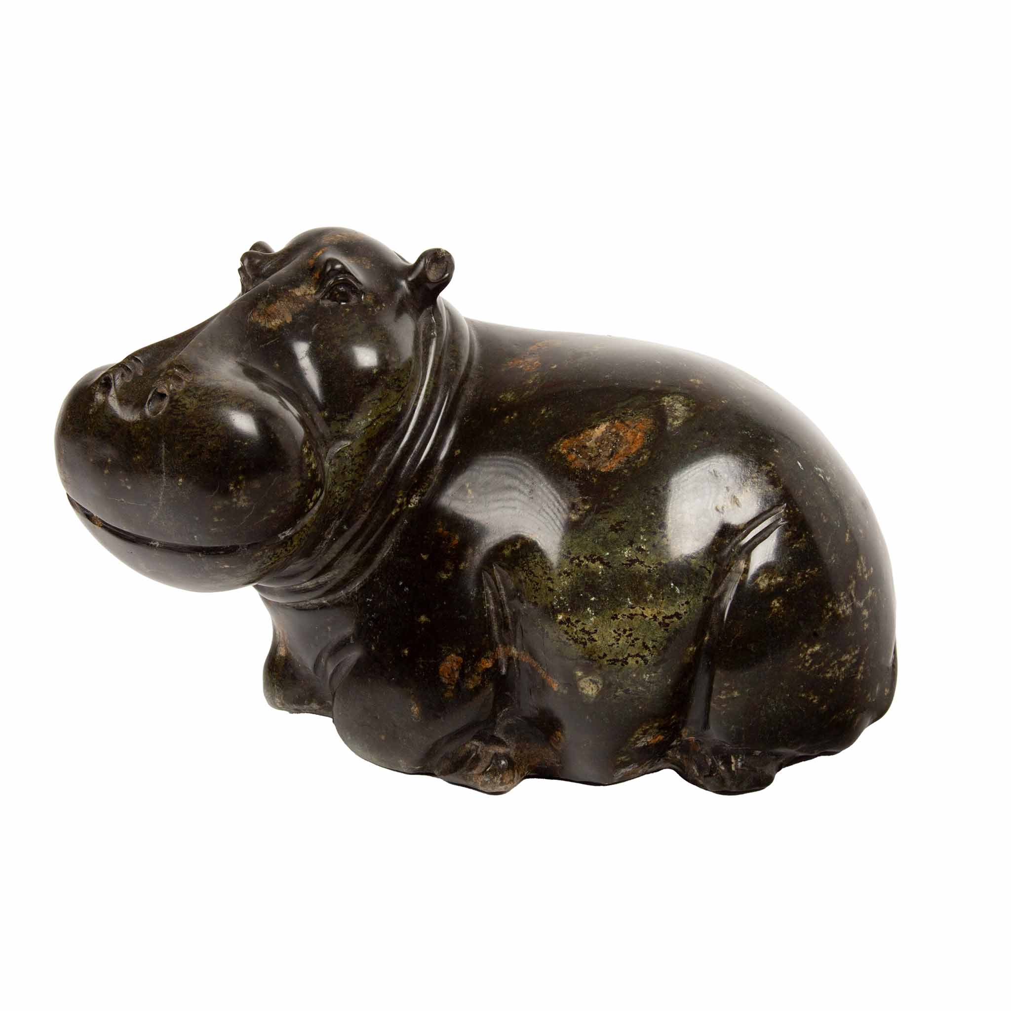 Hand-Carved Soapstone Hippo Sculpture from Zimbabwe, 12