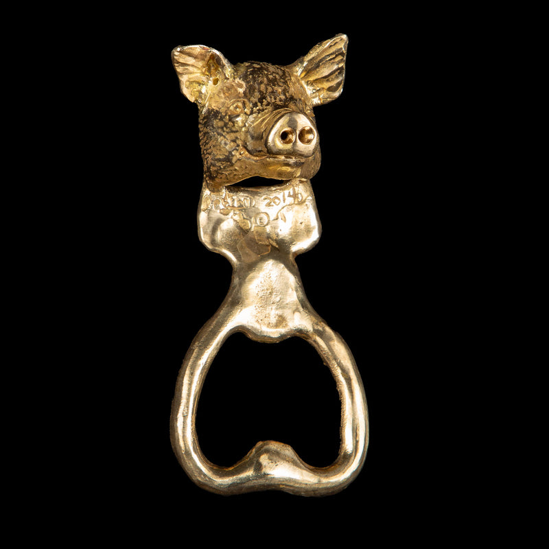 Brass Pig Bottle Opener