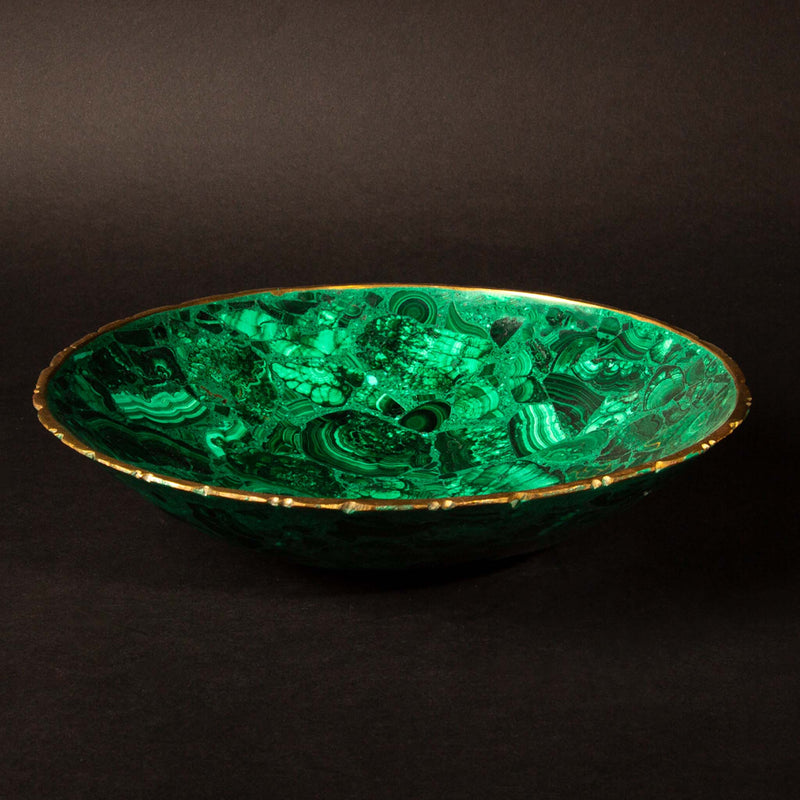 Malachite Bowl, 10.5"