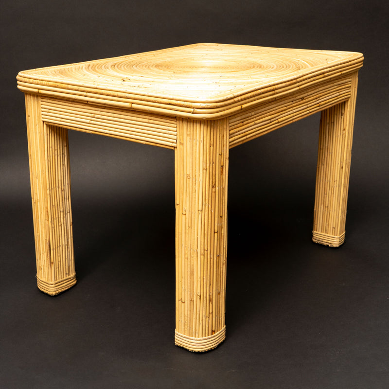 Pencil Reed Rattan Side Table by Creel and Gow