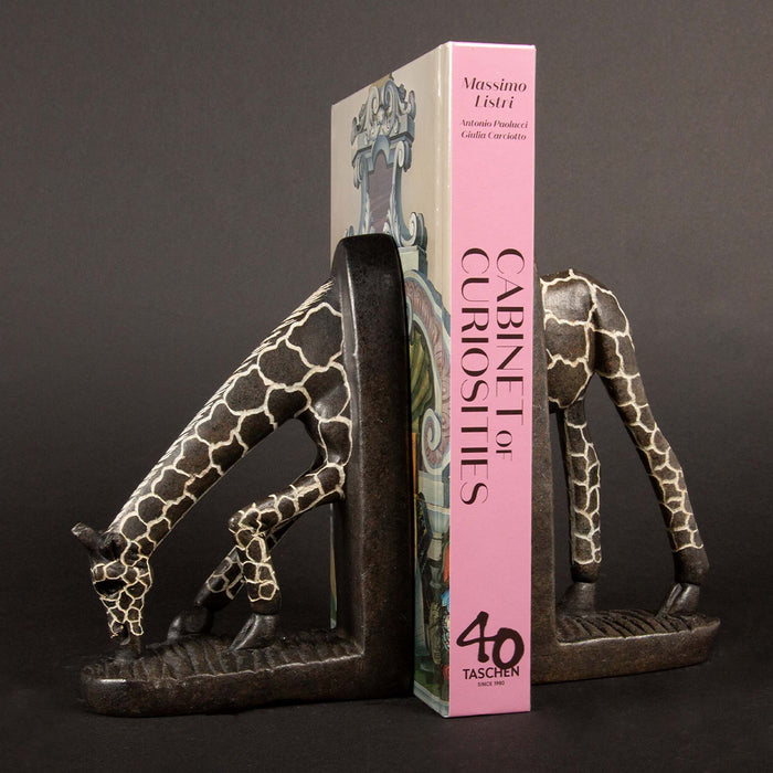 Soapstone Giraffe Grazing Bookend