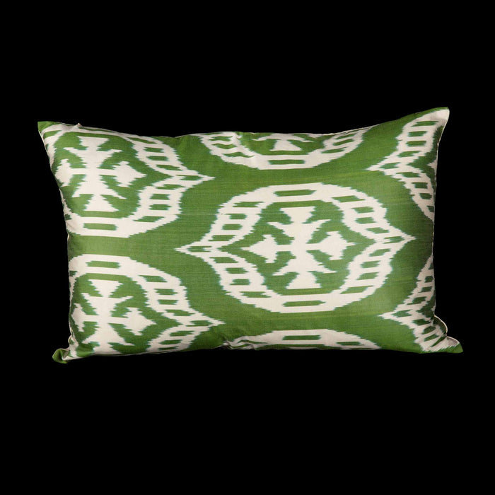 Ikat Pillowcover, Green and White