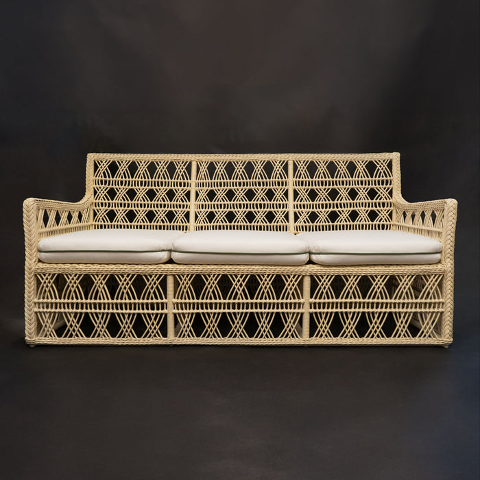 Rattan Trellis Sofa by Creel and Gow