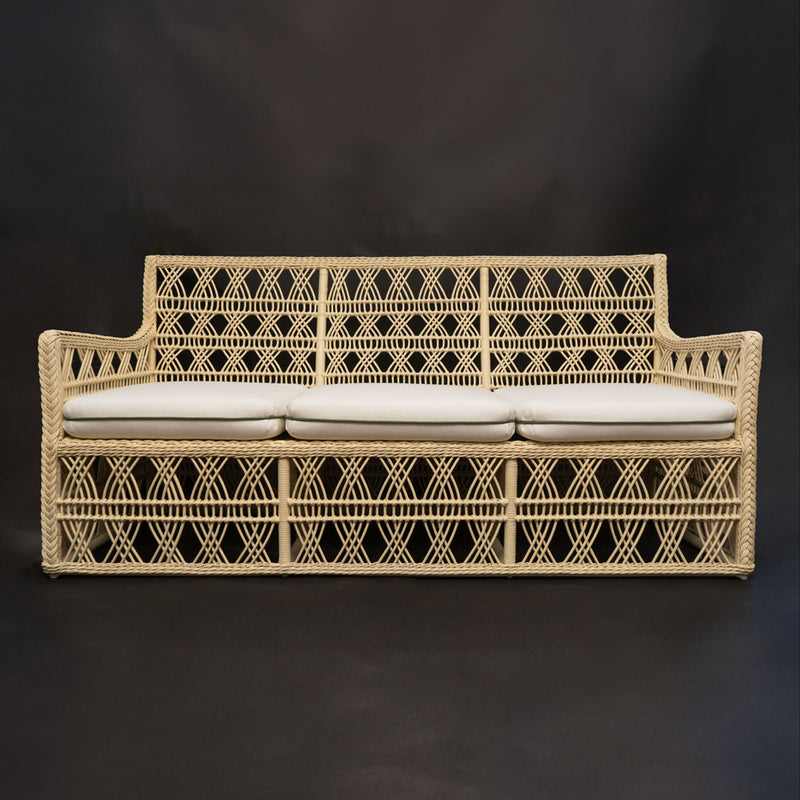 Rattan Trellis Sofa by Creel and Gow