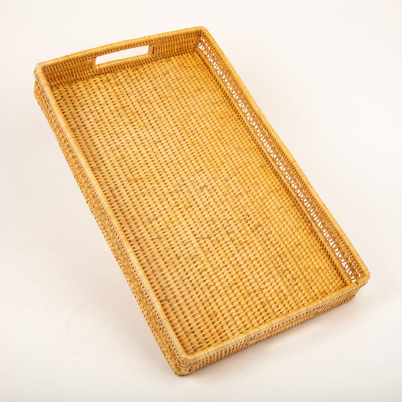 Knotted Rattan Rectangular Trays