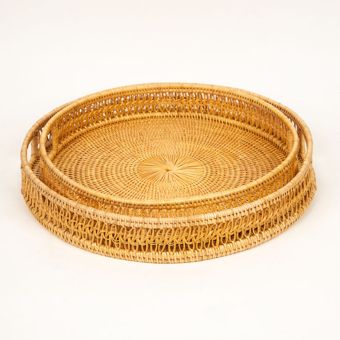 Rattan Knotted Round Tray